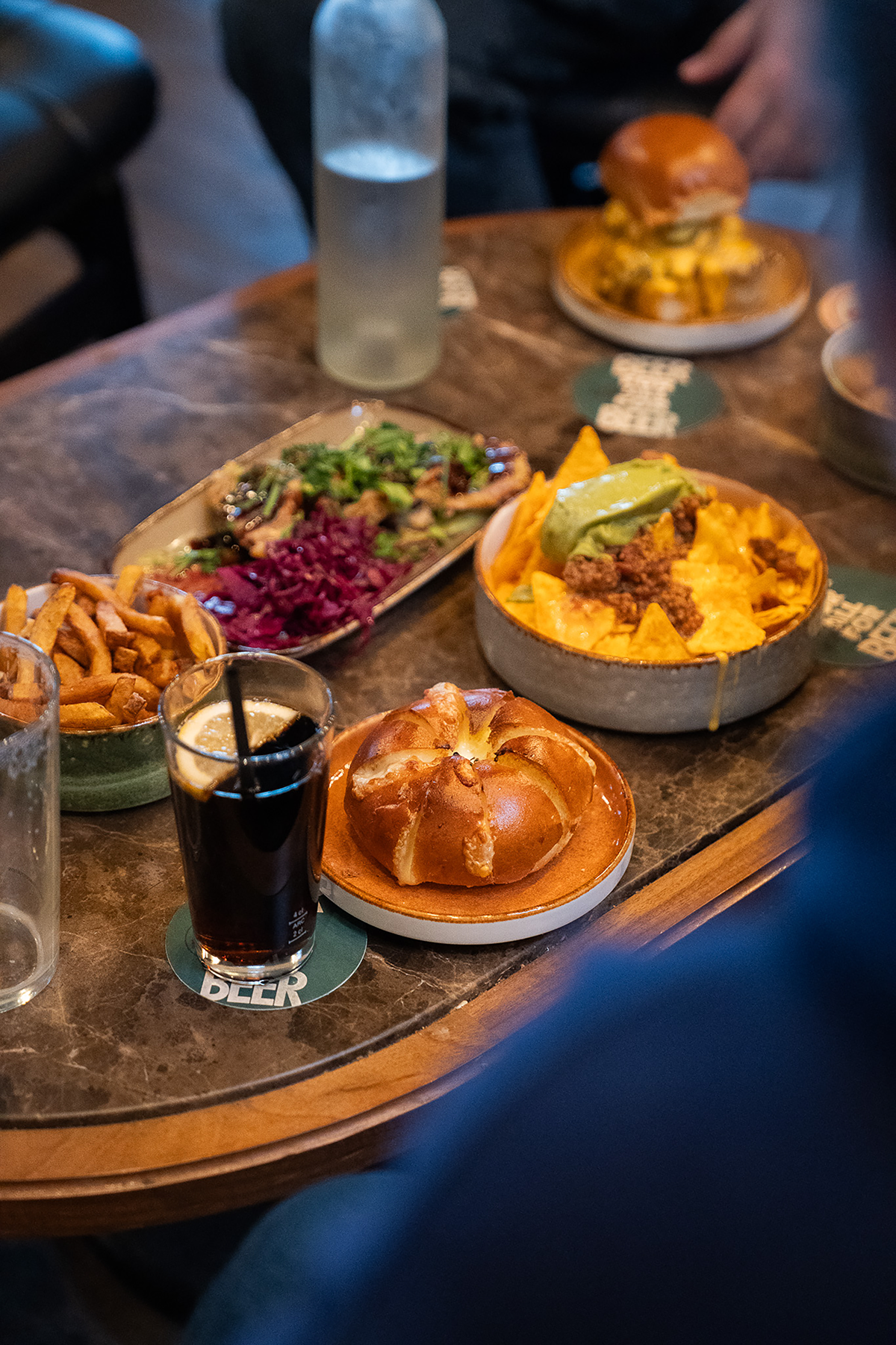 hoppy monkey burger nachos guacamole toast