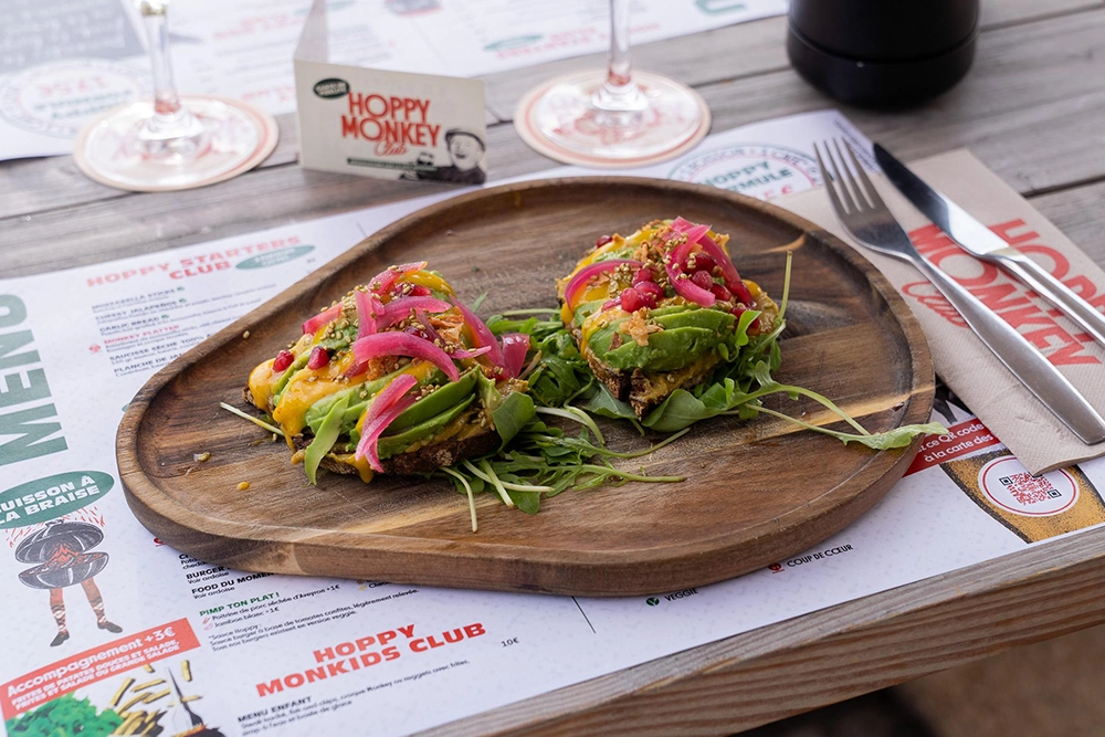 hoppy monkey club avocado toast