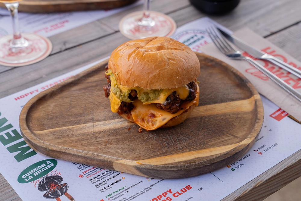 hoppy monkey club chicken dak burger